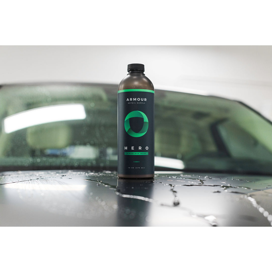 HERO Rinseless Wash during a vehicle detail.