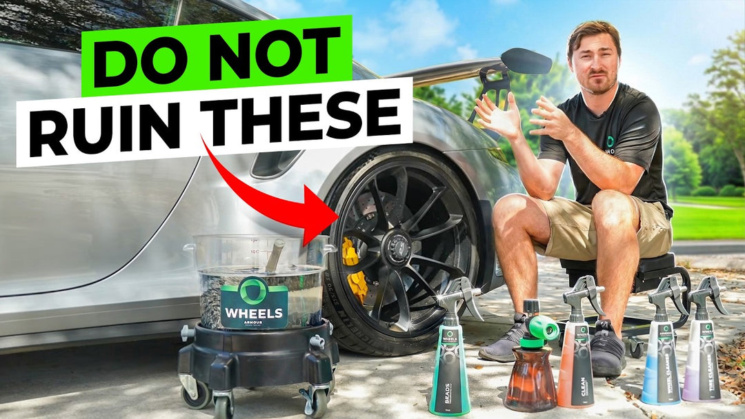 Cleaning Porsche GT3 RS wheels with carbon ceramic brakes