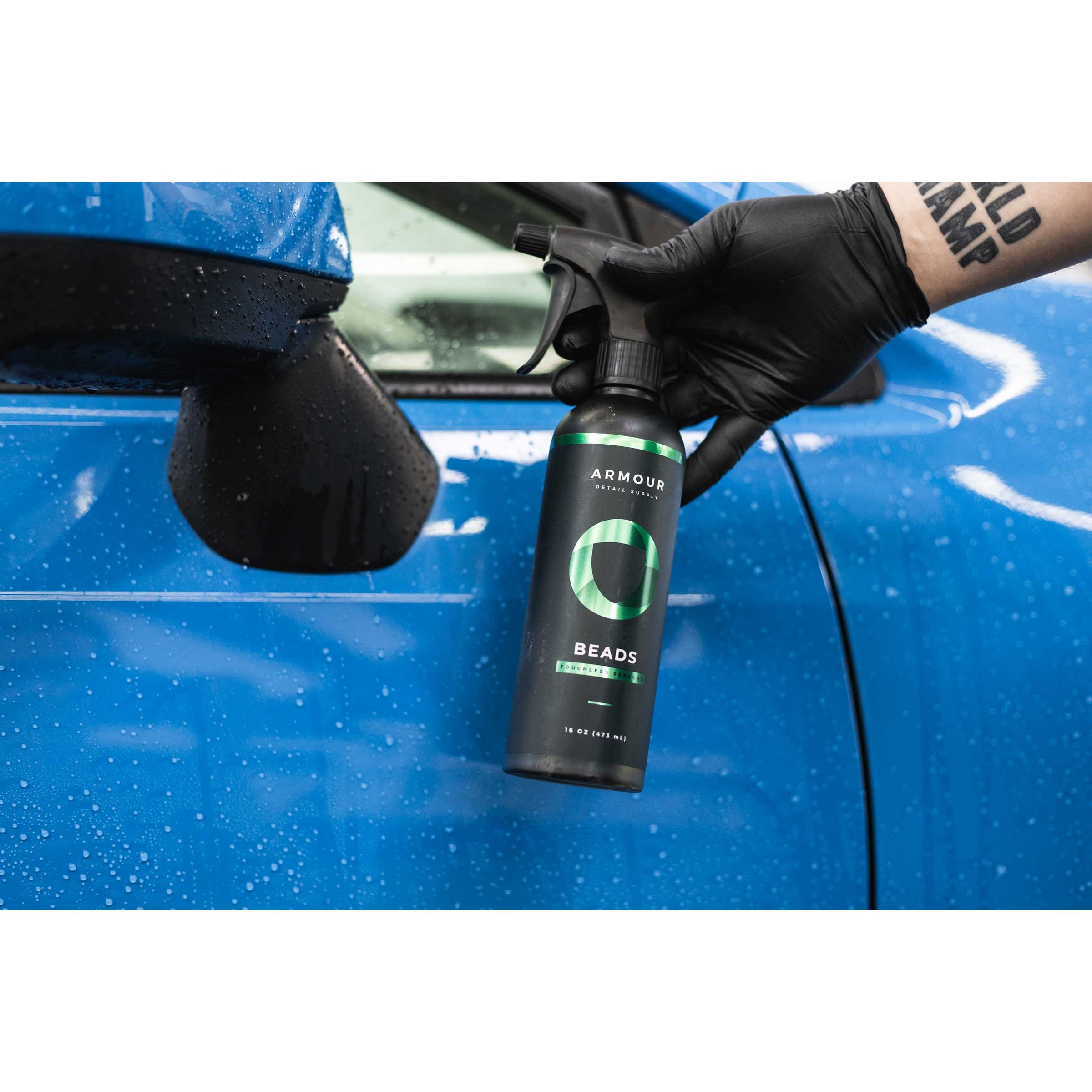 Armour BEADS Touchless Sealant — demonstrated on a vehicle